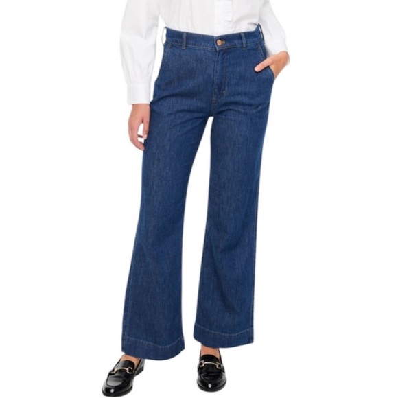J. CREW Denim Wide Leg Trouser Jeans Elevated Casual Retro 70s Style BL905 Sz 28 - Picture 2 of 12